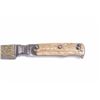 Image 3 : Mid-Eastern tribal knife with watered steel blade  showing gold Damascus inlay and stag horn grip.  