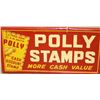 Image 2 : Large Polly Stamps tin sign, approximately 18” x   36” in overall very good condition with majority 