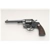 Image 2 : Colt New Service DA Revolver, .38 Special caliber,  6” barrel, blue finish, checkered wood grips,  f