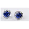 Image 1 : Exceptional ladies earrings set with two round  Fine Ceylon color Sapphires weighing 5.17 carats  an