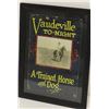 Image 1 : Advertiser for Vaudeville showing photograph of  cowboy on horse with banner advertising “A trained 