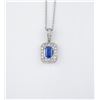 Image 2 : High quality ladies pendant set with an emerald  cut Ceylon sapphire weighing approx. 0.80 carats  a