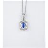 Image 2 : High quality ladies pendant set with an emerald  cut Ceylon sapphire weighing approx. 0.80 carats  a