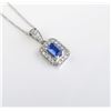 Image 3 : High quality ladies pendant set with an emerald  cut Ceylon sapphire weighing approx. 0.80 carats  a