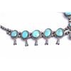 Image 2 : Beautiful large older turquoise and silver squash  blossom necklace with near gem quality stones;  g