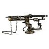 Image 2 : International Arms Mounted Spear Trap Gun 18" x  8", brass, adjustable and mounted on a rotating  ba