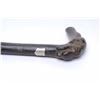 Image 1 : Carved reclining dog in dark horn as grip to  antique cane with concealed dagger. Est.:  $200-$400