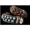 Image 1 : Sterling Silver Watchband, cuffs, Coral,  Turquoise. Est:$200-400