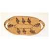 Image 1 : California Basketry Tray in Geometric design.  1900-1930's, 17" x 10". Est:$175-350