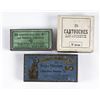 Image 1 : Includes a full pasteboard box of twenty-five 9 mm  cartridges.  A tin box of fifty 5 mm cartridges 