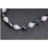 Image 2 : One unique collection of black and white baroque  pearls 15-12mm in a 30 inches strand Est:$500-600