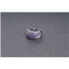One contemporary design ring in 18k white gold set  with amethyst and diamonds Est:$500-600