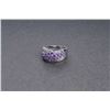 Image 1 : One contemporary design ring in 18k white gold set  with amethyst and diamonds Est:$500-600