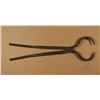 Image 1 : Large antique blacksmith’s iron tongs  approximately 25” in overall length.    Est.:   $50-$100.