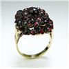 Image 2 : Classic ladies vintage ring set with over 40 Rose  cut Rhodolite garnets weighing approx. 5.00 carat