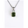 Image 3 : Brilliant Green and white diamond pendant  featuring a 1.34 carat cushion cut color enhanced  Fancy 
