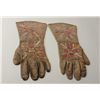 Image 2 : Pair of Indian quill work decorated Ladies  gauntlets on buckskin with sack cloth interior;  pre-191
