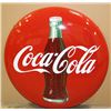 Image 1 : Large enamel on metal Coca-Cola sign,  approximately 37” in diameter; overall fine  condition; ca. 1