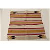 Image 1 : Southwest or Mexican Saddle Blanket with striped  design, 32" x 30", handwoven. Est:$150-300