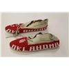 Image 2 : Beaded Moccasins with University of Oklahoma  motifs, last 50 years. Est:$150-300