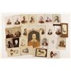 Image 1 : Lot of old cabinet photos from various cities plus  a larger hand colored image of a lady in her  Su