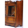 Image 2 : Wood English smoking wall cabinet with 4 drawers  inside and glass doors; approximately 18” in  heig