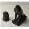 Image 2 : Bronze falcon in Egyptian style, approximately 11”  tall including base showing some chips to brown 