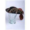 Image 1 : French 19th Century tri-corner embroidered hat  with feather plume.     Est.:  $150-$300.