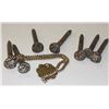 Image 2 : Lot of Railroad items, stakes, badge, pendant  marked K & I.T (Kansas Indian Territory)1382.  Est:$1