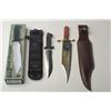 Image 1 : Lot of 2 large modern knives including a huge  bowie knife approximately 19” overall and in good  co