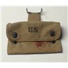 Image 1 : WW I era U.S. military woven pouch with hanger;  approximately 5” x 8”. Marked “OMO 1917” on back  o