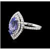 Image 1 : 14KT White Gold 1.64ct Tanzanite and Diamond Ring