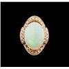Image 2 : 14KT Rose Gold 11.59ct Opal and Diamond Ring