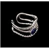 Image 2 : 0.70ct Sapphire and Diamond Ring - 14KT White Gold