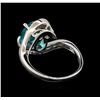 Image 3 : 3.09ct Apatite and Diamond Ring - 14KT White Gold