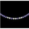 Image 2 : 14KT White Gold 31.90ctw Tanzanite and Diamond Necklace