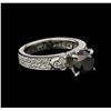 Image 2 : 2.43ctw Black Diamond Ring - 18KT White Gold