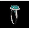 Image 4 : 3.14ct Apatite and Diamond Ring - 14KT White Gold