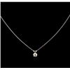 Image 1 : 14KT White Gold 0.56ct Diamond Pendant With Chain