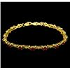 Image 1 : 10KT Yellow Gold 3.50ctw Ruby and Diamond Bracelet
