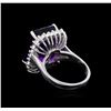 Image 3 : 13.08ct Amethyst and Diamond Ring - 14KT White Gold