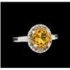 Image 1 : 14KT White Gold 2.35ct Citrine and Diamond Ring