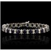 Image 1 : 14KT White Gold 18.96ctw Sapphire and Diamond Bracelet