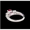 Image 3 : 1.06ct Ruby and Diamond Ring - 18KT White Gold