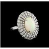 Image 1 : 5.68ct Opal and Diamond Ring - 14KT White Gold