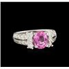 Image 1 : 1.75ct Pink Sapphire and Diamond Ring - 14KT White Gold