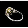 Image 3 : 2.59ctw Fancy Yellow Diamond Ring - Platinum