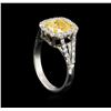 Image 4 : 2.59ctw Fancy Yellow Diamond Ring - Platinum