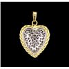 Image 2 : 1.20ctw Diamond Heart Pendant - 14KT Two-Tone Gold