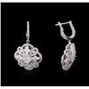 Image 2 : 2.73ctw Diamond Dangle Earrings - 14KT White Gold
